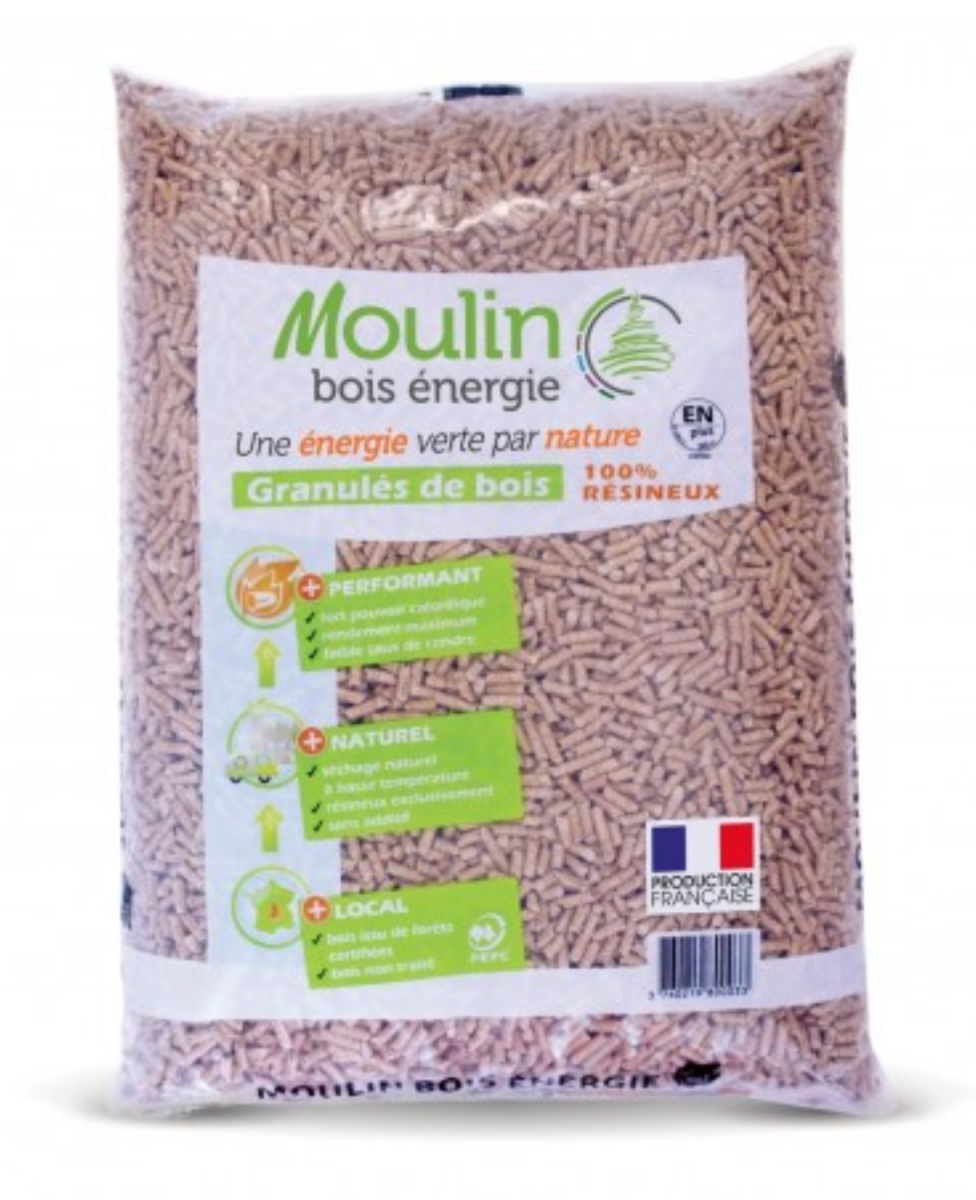 Chaleur Écologique en Sacs de 15 kg : Les Granulés de Bois (pellets) de Moulin Bois chez Weldom Saint-Romain-de-Popey.